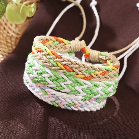 Handmade Woven Rope Bracelet Set Bohemian Ethnic Adjustable Polyester Cord Braided String Bracelet For Women Men Daily Jewelry