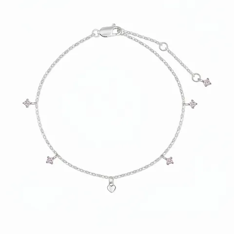 S925 Sterling Silver Heart Pendant Bracelet For Women With Pink Zirconia Exquisite Sweet Delicate Adjustable Chain Bracelet Jewelry Gift