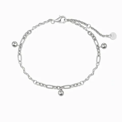 Pulsera de Charms de Plata de Ley 925 Para Mujer Cadena Minimalista Ajustable Chapado en Oro Platino Joyería de Moda