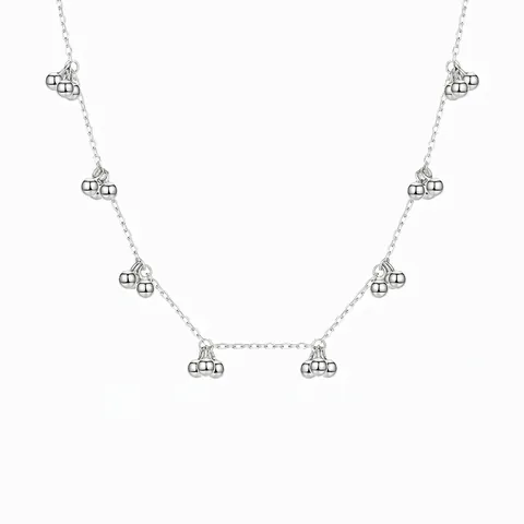 Collana Minimalista con Ciondolo a Sfera Tonda in Argento Sterling 925 da Donna Catena a Croce Gioielli per Pendolari