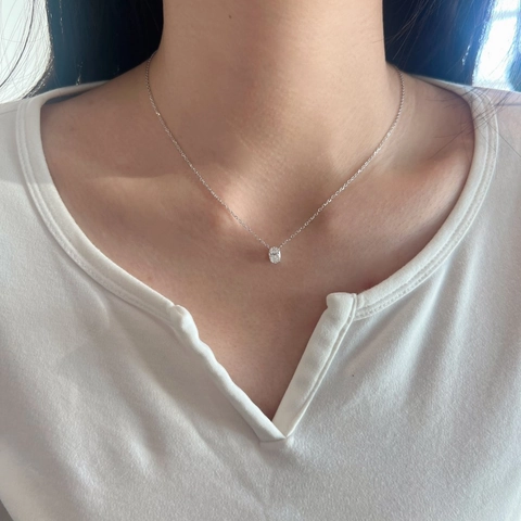 925 Sterling Silver Oval Moissanite Pendant Necklace D Color VVS1 Elegant Jewelry For Women Wedding Banquet Commuting Gift