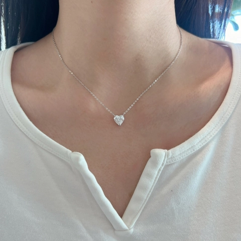 S925 Sterling Silver Heart Moissanite Pendant Necklace For Women 2 Carat D Color Sparkle Clavicle Chain Jewelry Gift