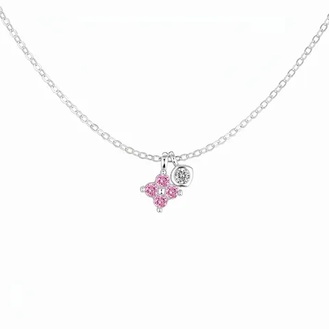 925 Sterling Silver Clover Flower Pendant Necklace For Women Light Luxury Zirconia Clavicle Chain Delicate Fashion Jewelry