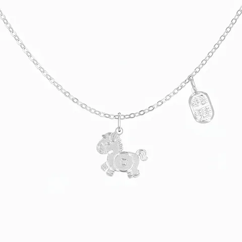 925 Sterlingsilber Pferd Anhänger Halskette Mit Zirkonia Glücksbringer Schlüsselbeinkette Schmuck Für Damen Mode Accessoire