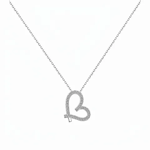 S925 Sterling Silver Heart Pendant Necklace For Women Elegant Light Luxury Zirconia Inlaid Fashion Clavicle Chain Jewelry Gift