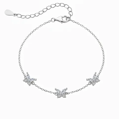 S925 Sterling Silver Butterfly Bracelet For Women Elegant Zirconia Inlaid Adjustable Chain Bracelet Fashion Light Luxury Hand Jewelry Gift