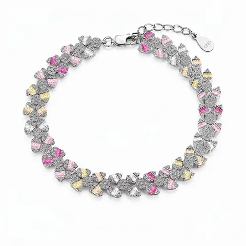 Damen 925 Sterlingsilber Bunter Zirkonia Armband High End Pave Zirkonia Dopamin-Stil Mode Schmuck Hochzeit Party Geschenk