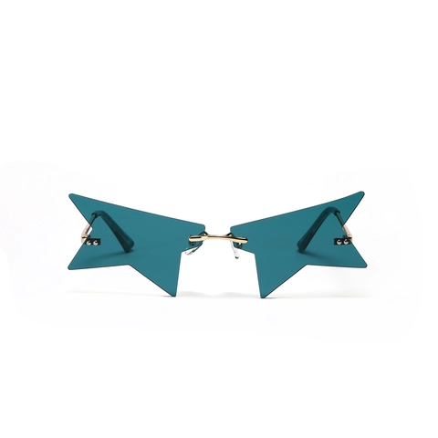 Star Shaped Rimless Sunglasses Fashion Metal Frame UV400 Tinted Lens Party Eyewear For Women Men Trendy Festival Accessory