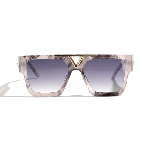 Vintage Square Large Frame Sunglasses For Women Men Fashion Heart Metal Deco PC AC Lens UV400 Protection Outdoor Eyewear