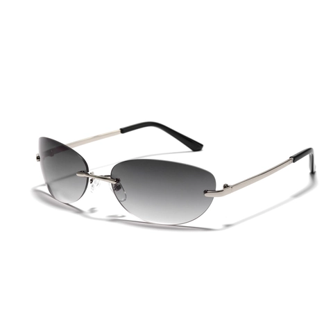 Y2K Retro Rimless Oval Sunglasses For Women Men Metal Frame Gradient PC Lens UV400 Millennium Fashion Streetwear Eyewear