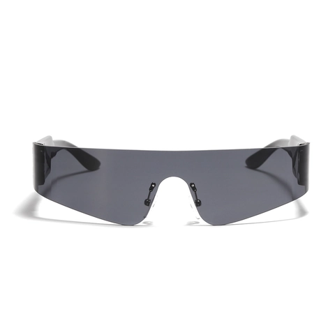 Occhiali da Sole Y2K Future Shield per Donna Uomo Moda Senza Montatura Integrati Lente a Specchio Sportiva