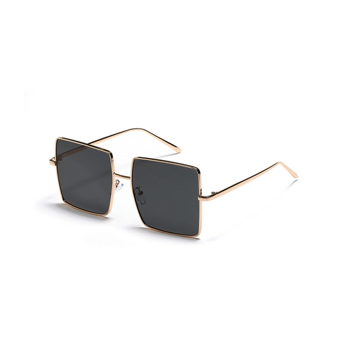 Occhiali da Sole a Grande Montatura Quadrata in Metallo per Donna Lenti Sfumate Vintage Protezione UV400 Stile di Strada