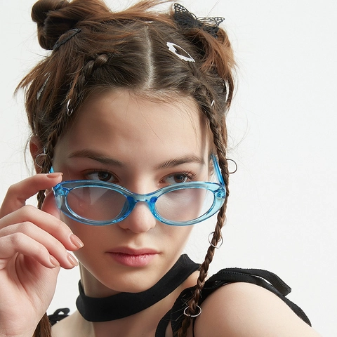Vintage Oval Candy Color Sunglasses For Women Retro Small Frame UV400 PC AC Lens Fashion Eyewear Party Beach Sunglasses