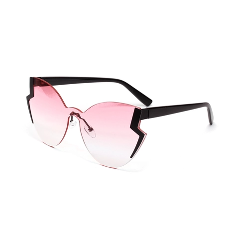 Damen Randlose Katzenaugen Sonnenbrille Vintage Geometrisch Verlaufsgläser Blitz Dekoration Trendy UV400 Fashion Brille