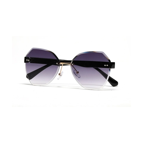 Randlose Übergroße Polygon Sonnenbrille Mit Farbverlauf Für Damen Vintage Mode Metallbrücke UV400 Schutz Schnittkante Modebrillen