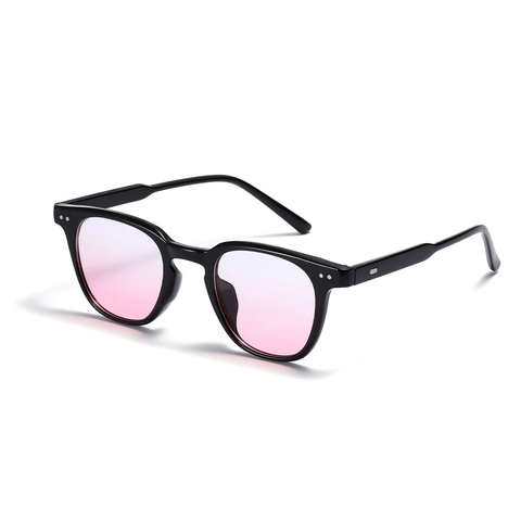 Occhiali da Sole Quadrati Piccoli Lente Blush Sfumata Rosa Montatura in PC UV400 Retro Occhiali Decorativi alla Moda Donna