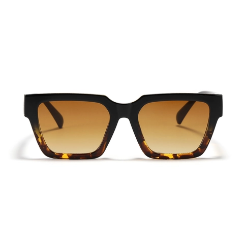 Vintage Square Oversized Sunglasses For Women Fashion PC Frame AC Lens UV400 Sun Glasses With Patterned Temples Travel Party