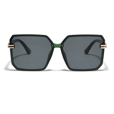 Fashion Oversized Square Geometric Sunglasses Women Men UV400 Protection PC Frame AC Lens Metal Decoration Retro Eyewear