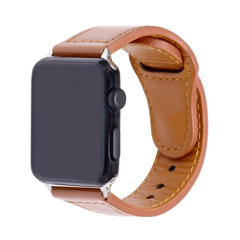 Faux Leather Smartwatch Band Handmade Stitching Soft Strap For Smart Watch Universal Men Women Daily Business Wrist Accessory
