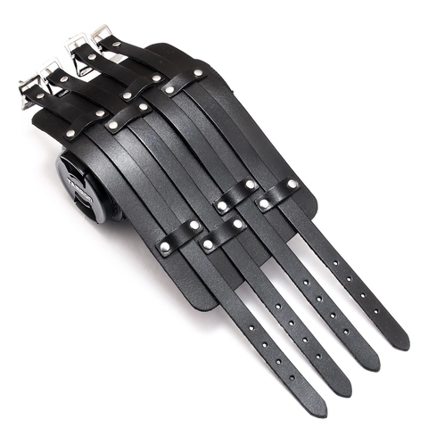 Parabraccia in Vera Pelle Punk Protezione Braccio in Pelle Bovina Cinturino Regolabile Fibbie in Lega Borchie Uomo Accessori