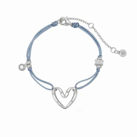 925 Sterling Silver Heart Braided Bracelet For Women Elegant Hollow Heart Zirconia Inlaid Adjustable Rope Jewelry Gift