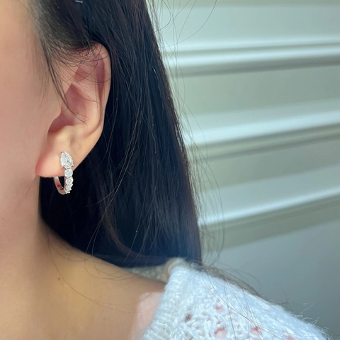 S925 Sterling Silver Moissanite Pear Cut Water Drop Earrings For Women Exquisite White Gold Plated Bridal Wedding Jewelry Gift