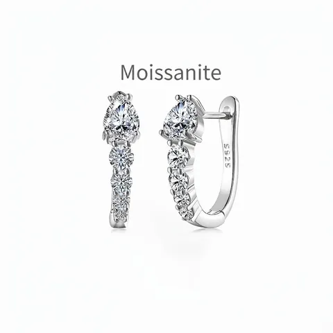 S925 Sterling Silver Moissanite Pear Cut Water Drop Earrings For Women Exquisite White Gold Plated Bridal Wedding Jewelry Gift