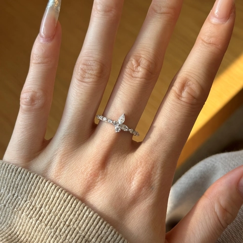925 Sterling Silver Butterfly Ring For Women Marquise Zirconia Inlaid French Style Forest Exquisite Daily Hand Jewelry Wedding Gift