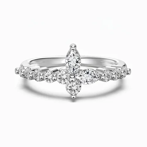 925 Sterling Silver Butterfly Ring For Women Marquise Zirconia Inlaid French Style Forest Exquisite Daily Hand Jewelry Wedding Gift