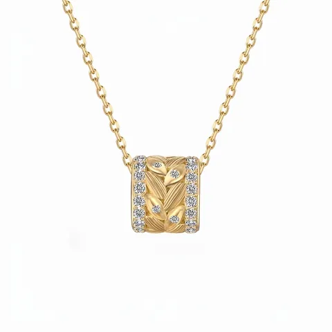 925 Sterling Zilver Korenaar Hanger Ketting Voor Vrouwen Luxe Goud Verguld Strass Ingelegde Sleutelbeenketting Sieraden