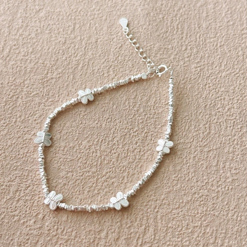 Bracciale a Farfalla in Argento Sterling S925 per Donna Catena Strutturata Regolabile Stile Foresta Fresco Dolce Gioielli