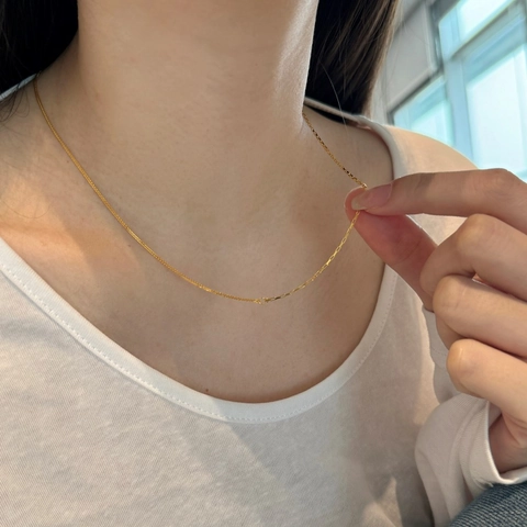 Collana con Catena a Splicing Asimmetrico in Argento Sterling 925 per Donna Pendente a Cuore Placcato Oro Gioielli Minimalisti della Catena della Clavicola