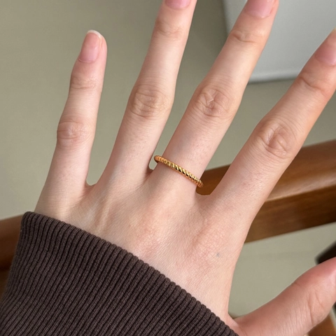 Minimalistischer 925 Sterlingsilber Ring Mit Gedrehtem Seil Für Damen Personalisierter Stapelbarer Geflochtener Goldener Modering Geschenk