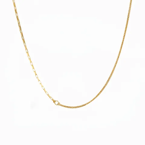 Collana con Catena a Splicing Asimmetrico in Argento Sterling 925 per Donna Pendente a Cuore Placcato Oro Gioielli Minimalisti della Catena della Clavicola