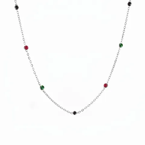 S925 Sterling Zilveren Halsketting Voor Dames Veelkleurige Zirconia Minimalistische Verfijnde Sleutelbeenketting Sieraden