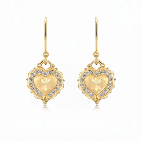 S925 Sterling Zilveren Hart Hanger Oorbellen Voor Dames Verguld Geborsteld Sterpatroon Met Strass Ingelegd Sieraden