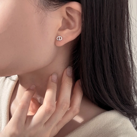 Pendientes de Botón de Plata de Ley 925 con Nariz de Cerdo Minimalistas Geométricos Ovalados Para Mujer Joyería Fina Pequeña Regalo