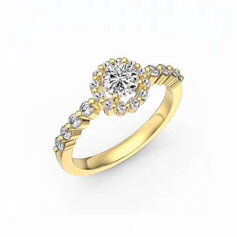 925 Sterling Zilver Rond Halo Zirconia Ring Elegante Zircon Ingelegde Ring 14K Verguld Sieraden Cadeau Voor Vrouwen