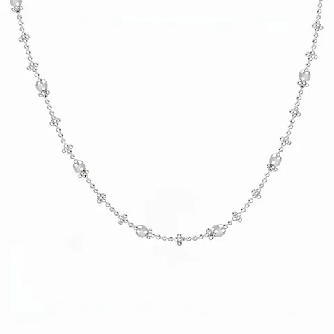 Collana a Catena con Perline in Argento Sterling 925 per Donna Ciondolo a Fiore Raffinato Catena da Clavicola Gioielli Minimalisti