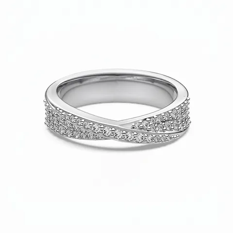 925 Sterling Silver Cross Over Infinity Ring For Women Luxury Fashion Jewelry Zirconia Pave Inlaid Electroplated Ring
