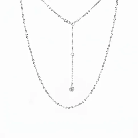 925 Sterlingsilber Perlen Kugelkette Halskette Damen Strass Schlüsselbeinkette Elegant Pendler Mode Schmuck Geschenk