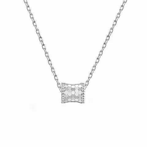 Collana in Argento Sterling 925 per Donna Pendente a Cilindro Geometrico Minimalista Gioielli a Catena di Clavicola Luccicanti Regalo