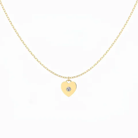 925 Sterlingsilber Herz Anhänger Halskette Für Damen Minimalistisch Zirkonia Eingelegt Gold Plattiert Schmuck Schlüsselbeinkette