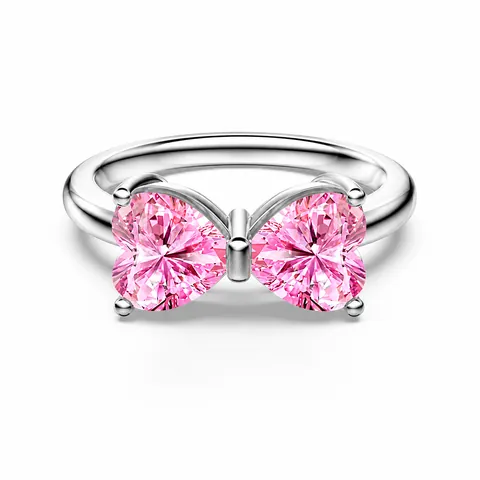 Anello a Fiocco in Argento Sterling 925 per Donna Raffinato Anello di Promessa con Zirconia a Cuore Gioielli da Dito a Fiocco con Zirconi Scintillanti Regalo