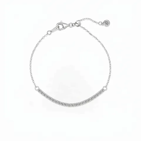 Bracciale in Argento Sterling 925 con Zirconia Pave a Forma di Sorriso Per Donna Minimalista Personalizzato Catena Regolabile Gioielli di Moda Regalo Elegante
