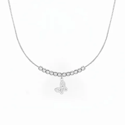 S925 Sterlingsilber Schmetterling Anhänger Halskette Für Damen Elegante Perlen Schlangenkette Strass Mode Schmuck Koreanischer Stil Schlüsselbeinkette
