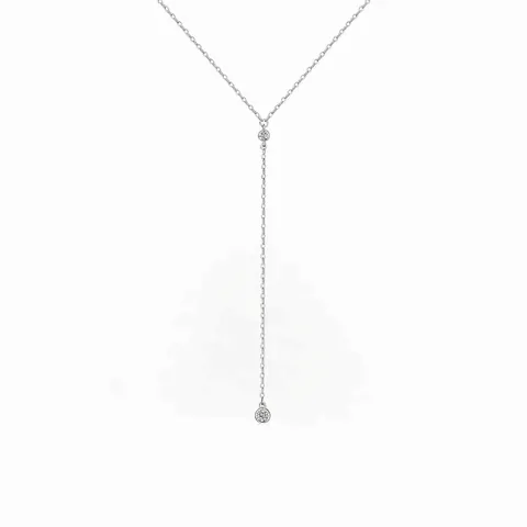 925 Sterling Zilver Y-Vorm Lariat Ketting Voor Vrouwen Strass Ronde Hanger Verguld Lichte Luxe Minimalistische Sleutelbeenhanger Sieraden