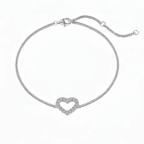 S925 Sterling Silver Heart Bracelet For Women Elegant Rose Gold Plated Pave Zirconia Adjustable Chain Minimalist Jewelry Gift