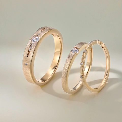 Minimalist 925 Sterling Silver Couple Rings For Men Women Matte Finish Zirconia Inlaid Engagement Wedding Band Jewelry Gift