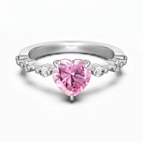 925 Sterling Silver Heart Ring For Women Elegant Heart Shaped Zirconia Engagement Ring Luxury Wedding Jewelry Gift